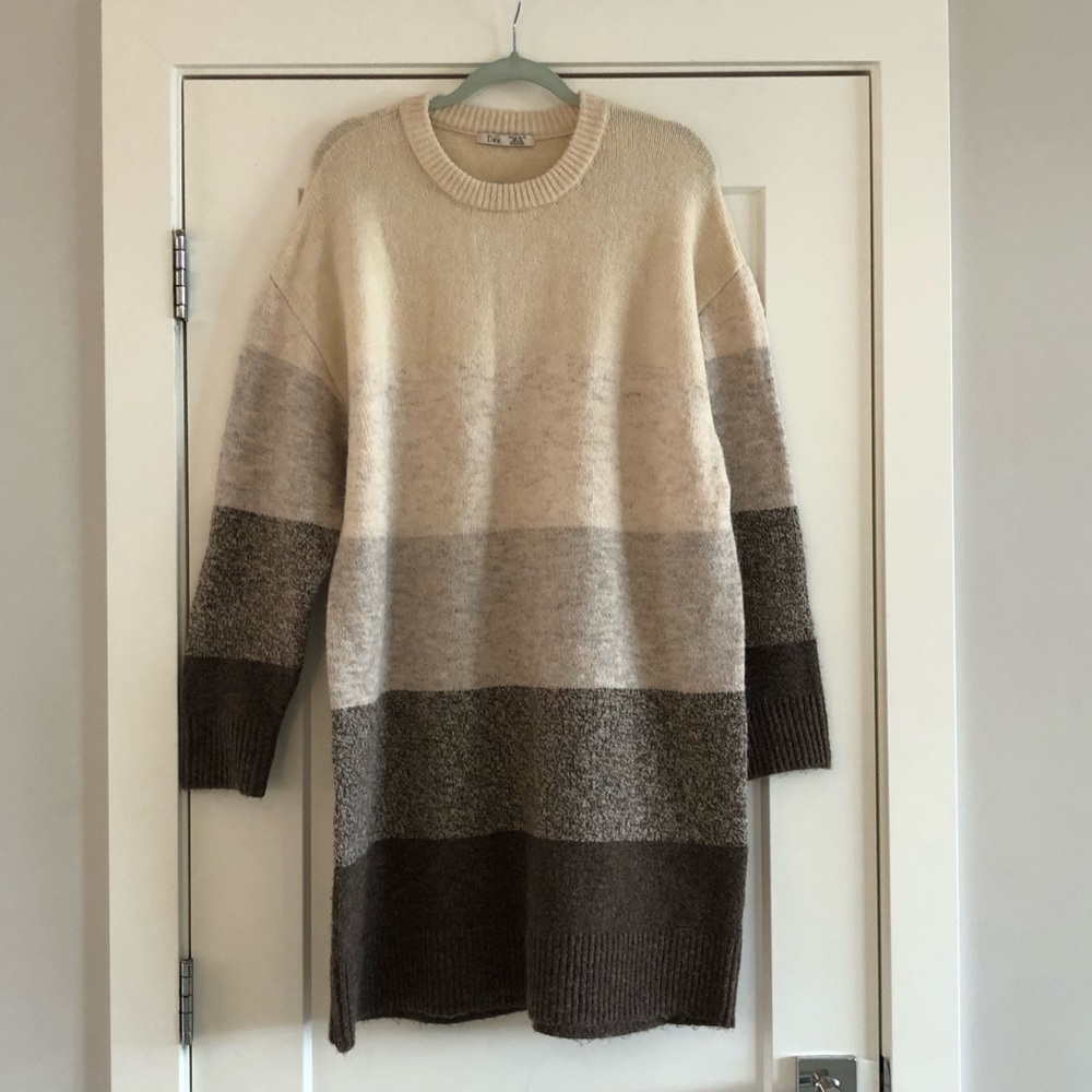 Dex Arana Color Block Sweater Dress XL Cozy Fall Minimal Capsule Layering